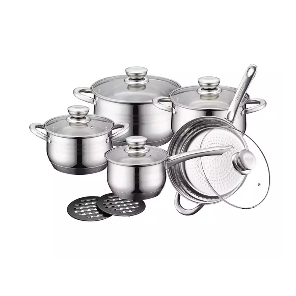 12-Piece Stainless Steel Cookware Set