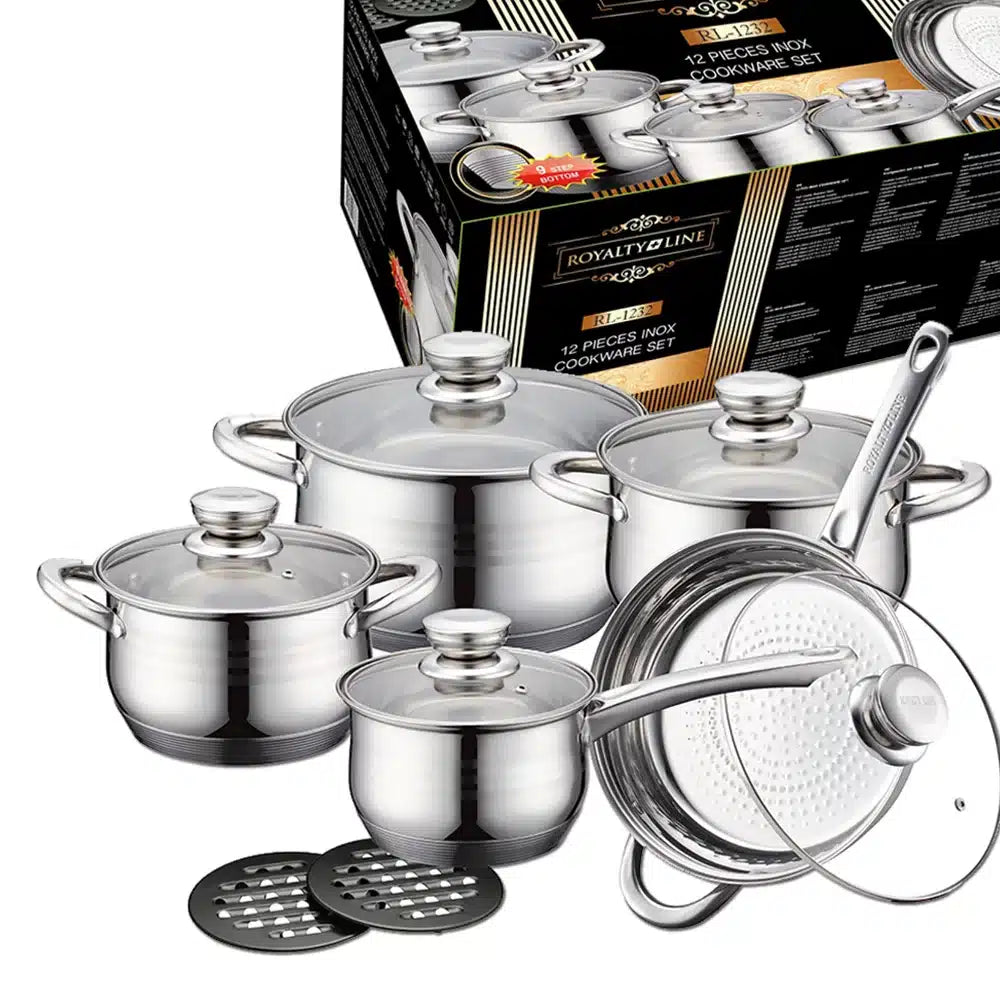 12-Piece Stainless Steel Cookware Set