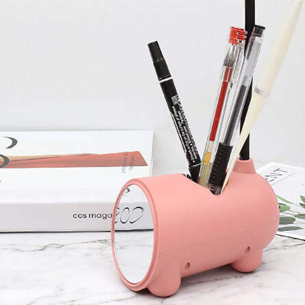 Kreative LED-Schreibtischlampe mit Stiftehalter im Hasen-Design
