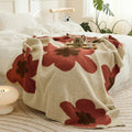 Floral Knitted Throw Blanket
