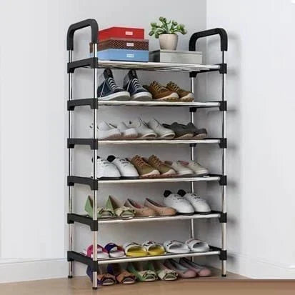 Schuhregal aus Stahl, 6 Ebenen