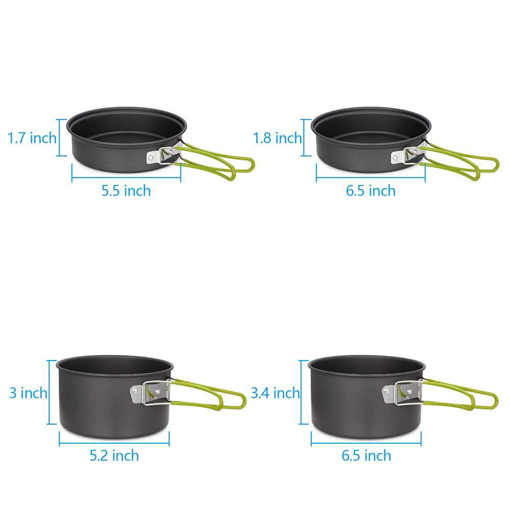 Lightweight Nonstick Nesting Camping Cookware Set