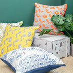 Square Decorative Cushion Cover with Leaf Print