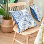 Square Decorative Cushion Cover with Leaf Print