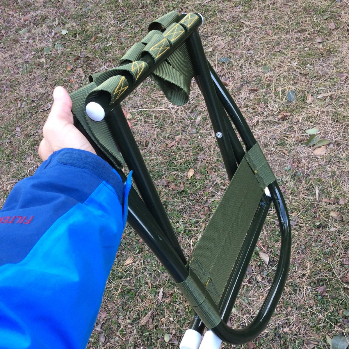 Portable Folding Camp Stool with Backrest