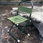 Portable Folding Camp Stool with Backrest
