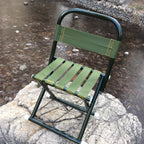 Portable Folding Camp Stool with Backrest