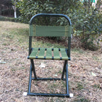 Portable Folding Camp Stool with Backrest