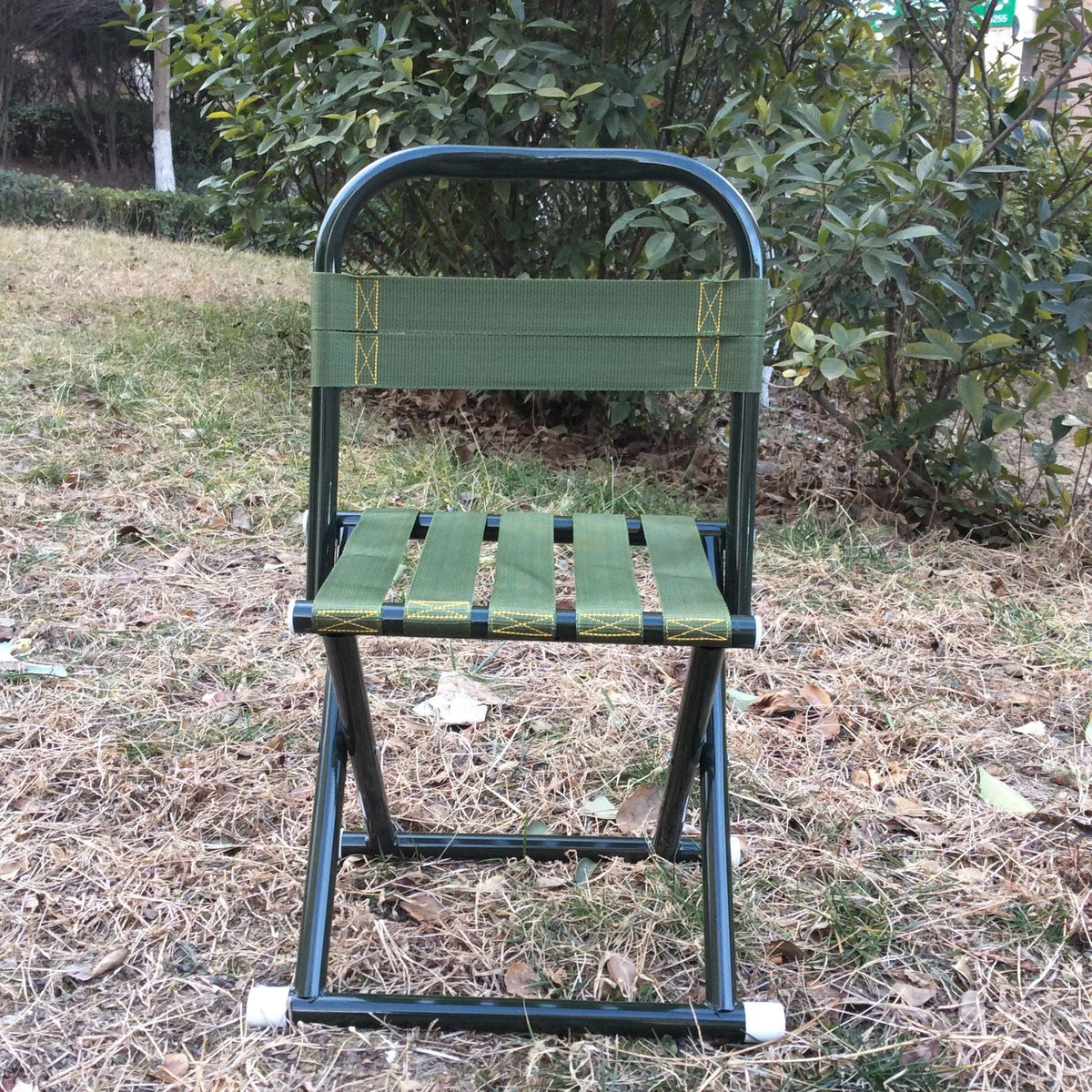 Portable Folding Camp Stool with Backrest