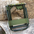 Portable Folding Camp Stool with Backrest
