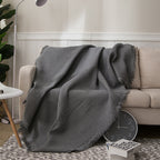 Textured Woven Cotton Blanket