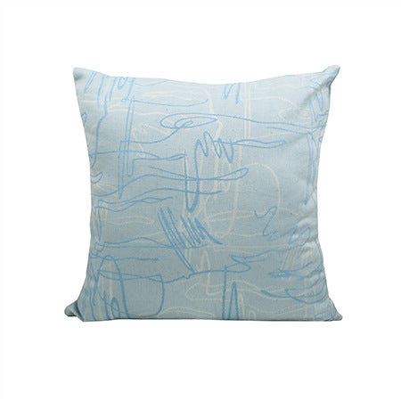 Quadratischer Kissenbezug mit abstraktem Liniendruck