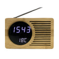 Digital wooden alarm clock with temperature display