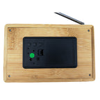 Digital wooden alarm clock with temperature display