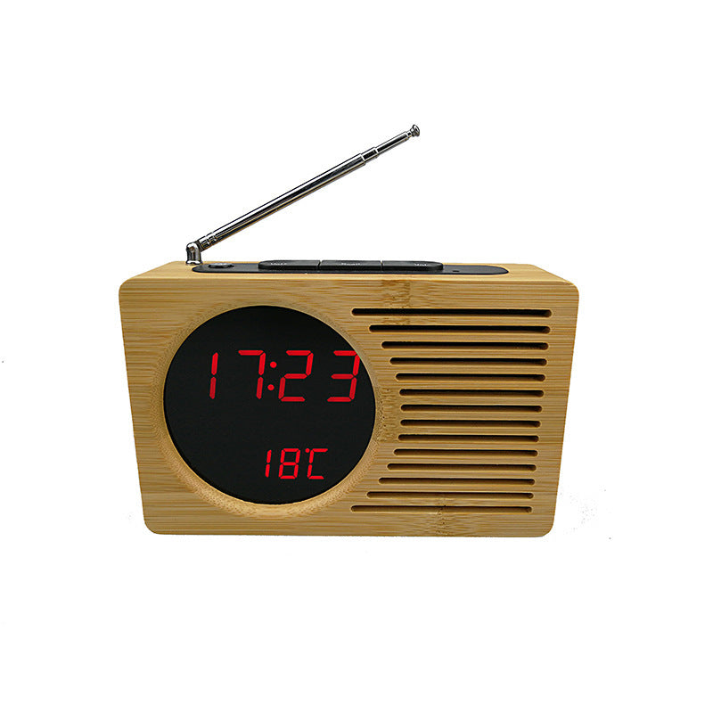 Digital wooden alarm clock with temperature display