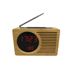 Digital wooden alarm clock with temperature display