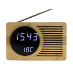 Digital wooden alarm clock with temperature display