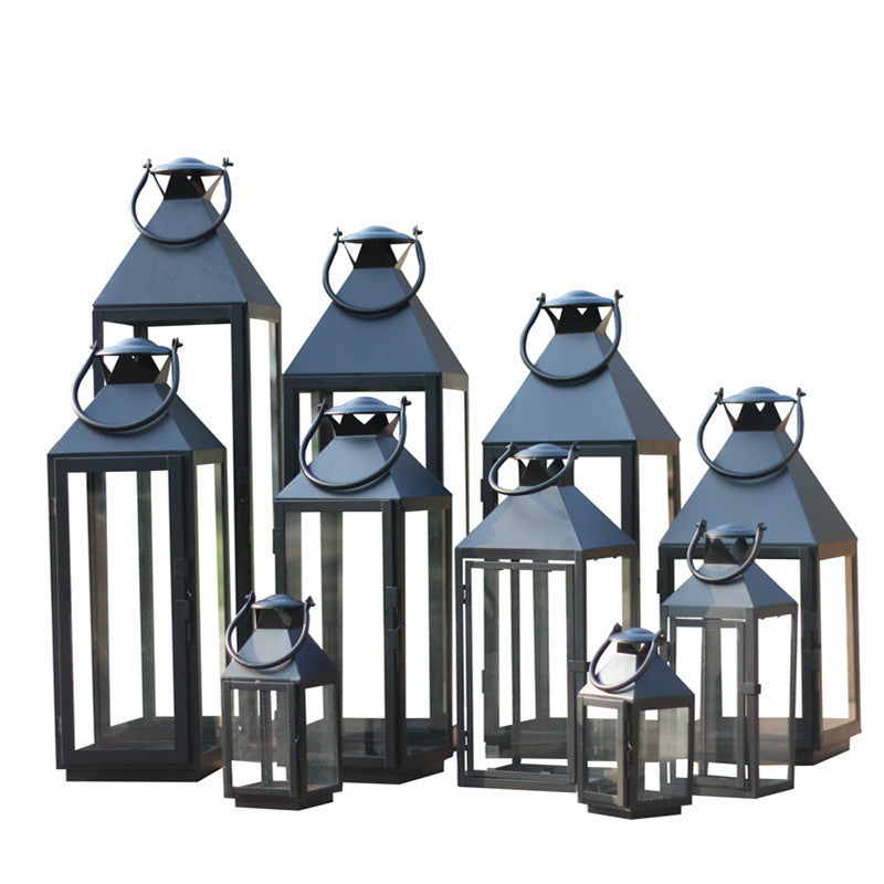 Multi-Size Metal and Glass Lantern Collection