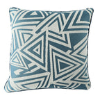 Square cushion cover with double-sided jacquard triangle motif and piping