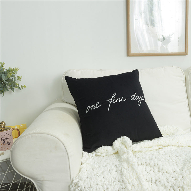Decorative Throw Pillow with Embroidery
