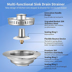 Upgrade 3-in-1 Kitchen Sink Drain Strainer