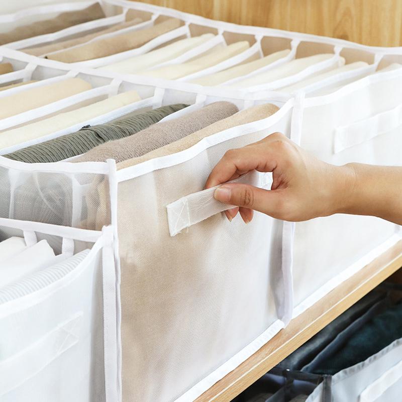 7-Fächer Kleiderschrank-Organizer aus Netzstoff