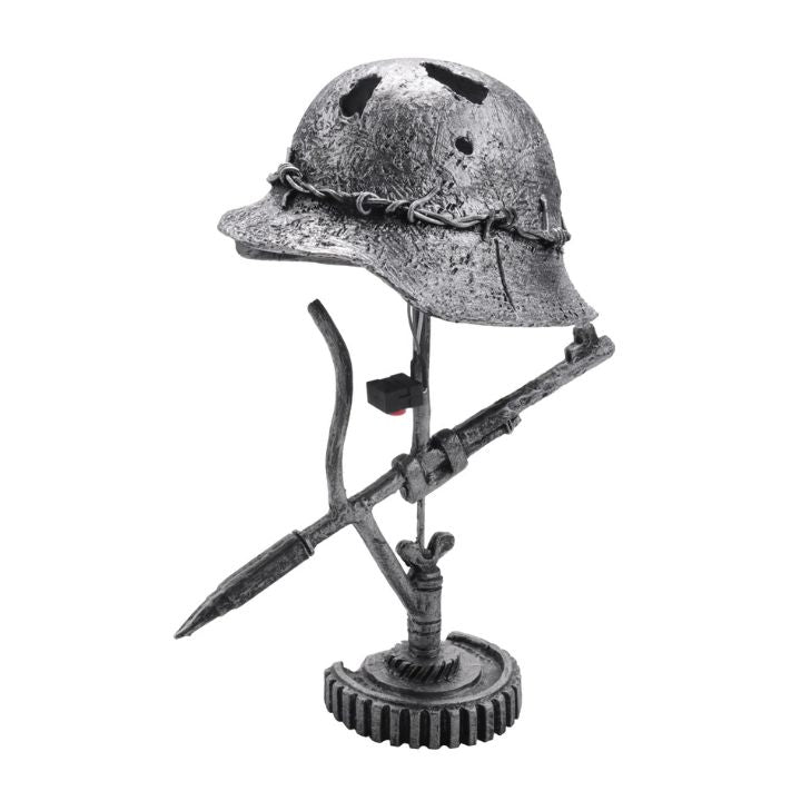 AntiqueLume | Vintage-Tischleuchte Stahlhelm