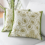 Square Decorative Cushion Cover with Leaf Print