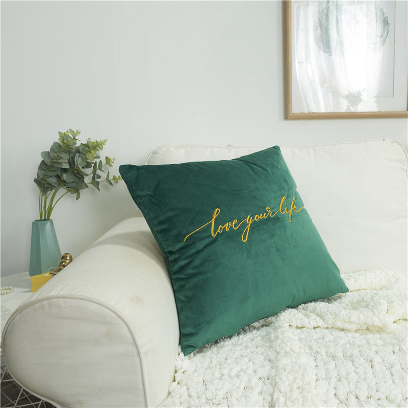 Decorative Throw Pillow with Embroidery