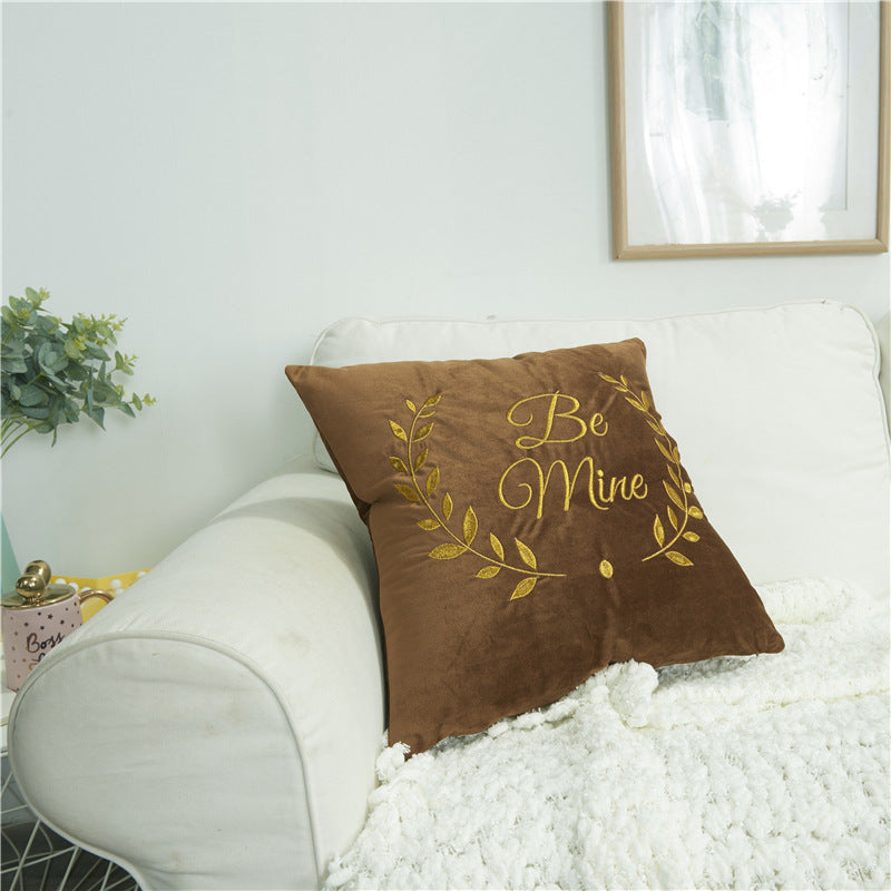 Decorative Throw Pillow with Embroidery