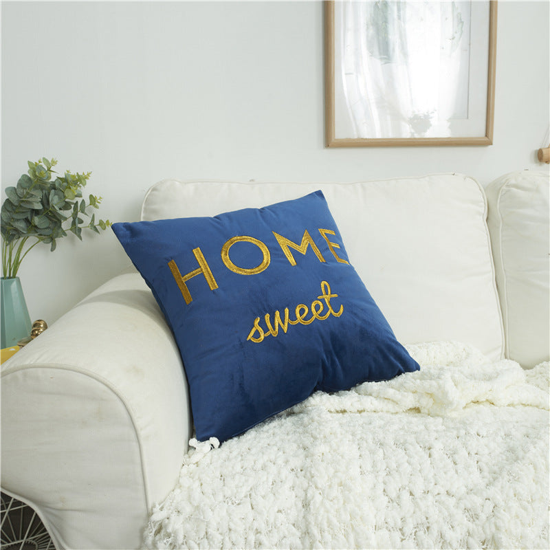 Decorative Throw Pillow with Embroidery