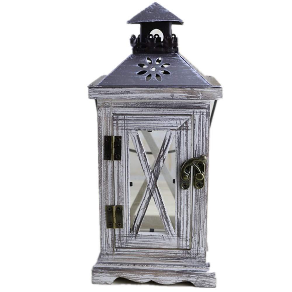 Fenster-Laterne im Antik-Stil mit Holzrahmen und Metalldach