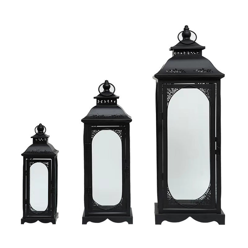 Dekoratives Laternen-Set aus Metall und Glas