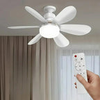 2-in-1 LED-Deckenventilator mit Licht und Fernbedienung, E27/B22-Sockel