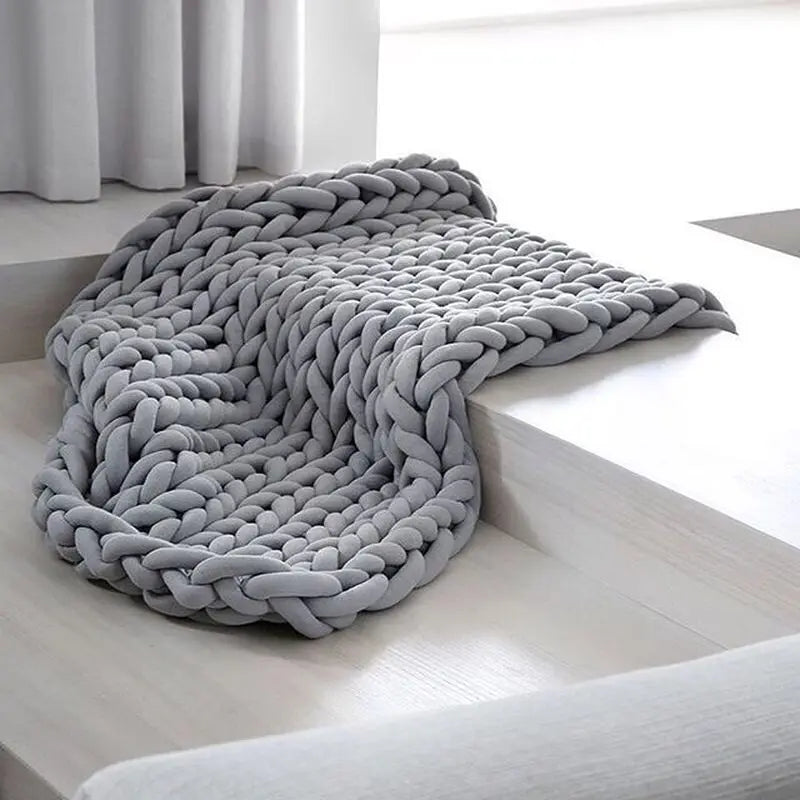 Handmade Chunky Knit Throw Weighted Blanket