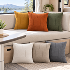 Square Textured Patchwork Throw Pillow Cover