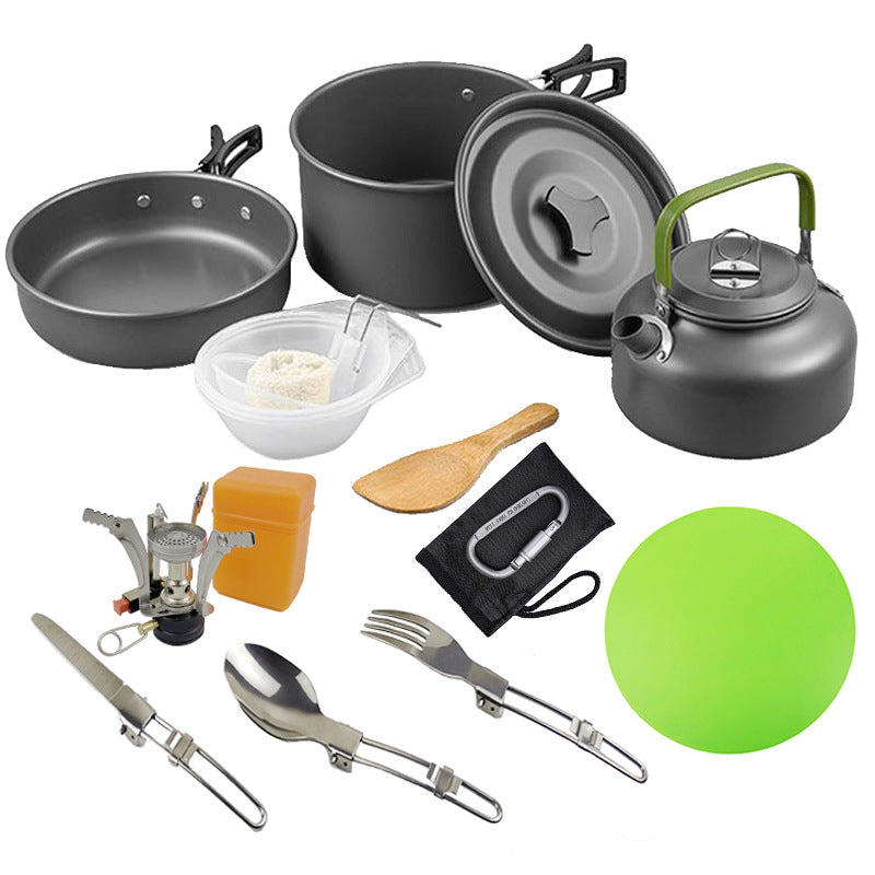 Ultralight Non-Stick Anodized Aluminum Camping Cookware Set