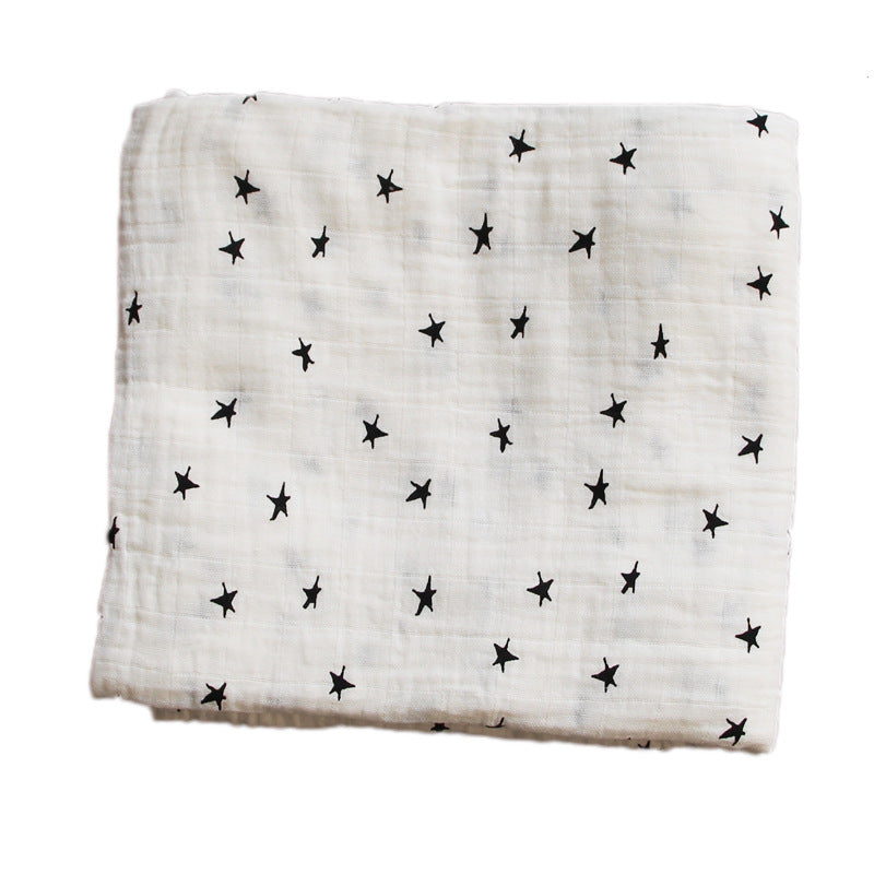 Babydecke aus Baumwoll-Musselin mit Herzmuster