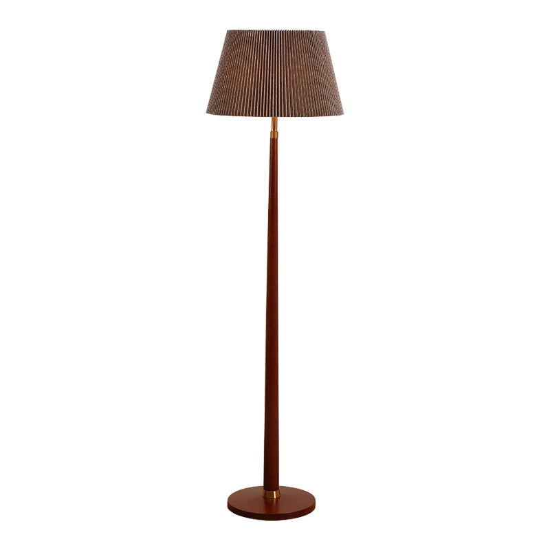 Mid-Century Modern Floor Lamp with Pleated Shade