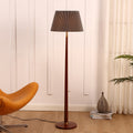 Mid-Century Modern Floor Lamp with Pleated Shade