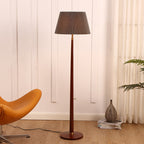Mid-Century Modern Floor Lamp with Pleated Shade
