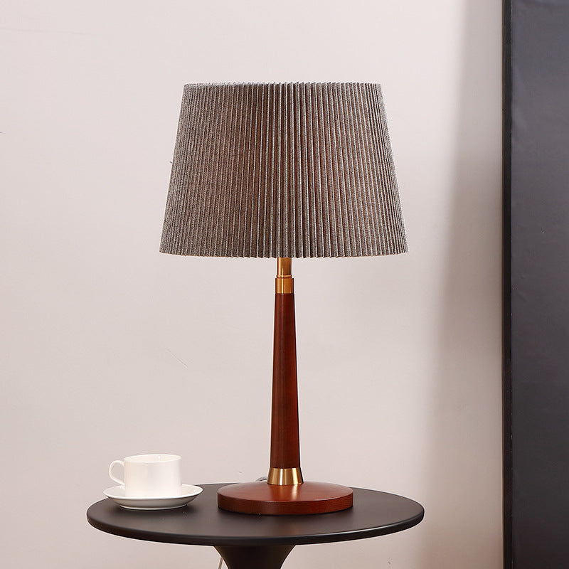 Mid-Century Modern Floor Lamp with Pleated Shade