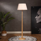 Mid-Century Modern Floor Lamp with Pleated Shade