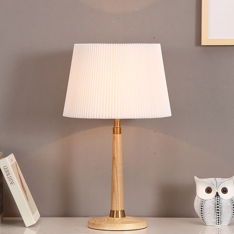 Mid-Century Modern Floor Lamp with Pleated Shade