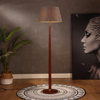 Mid-Century Modern Floor Lamp with Pleated Shade