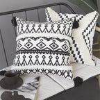 Rechteckiges Boho-Lendenkissen mit Jacquard-Webung und Quasten