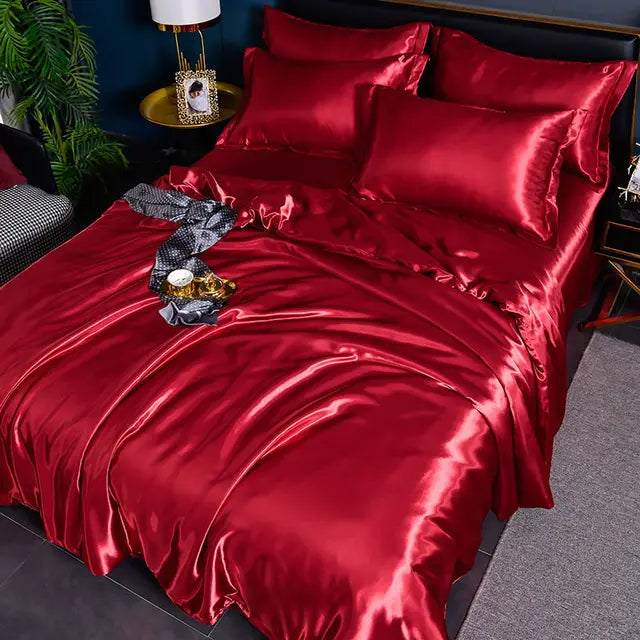 Luxury Solid Satin Duvet Cover