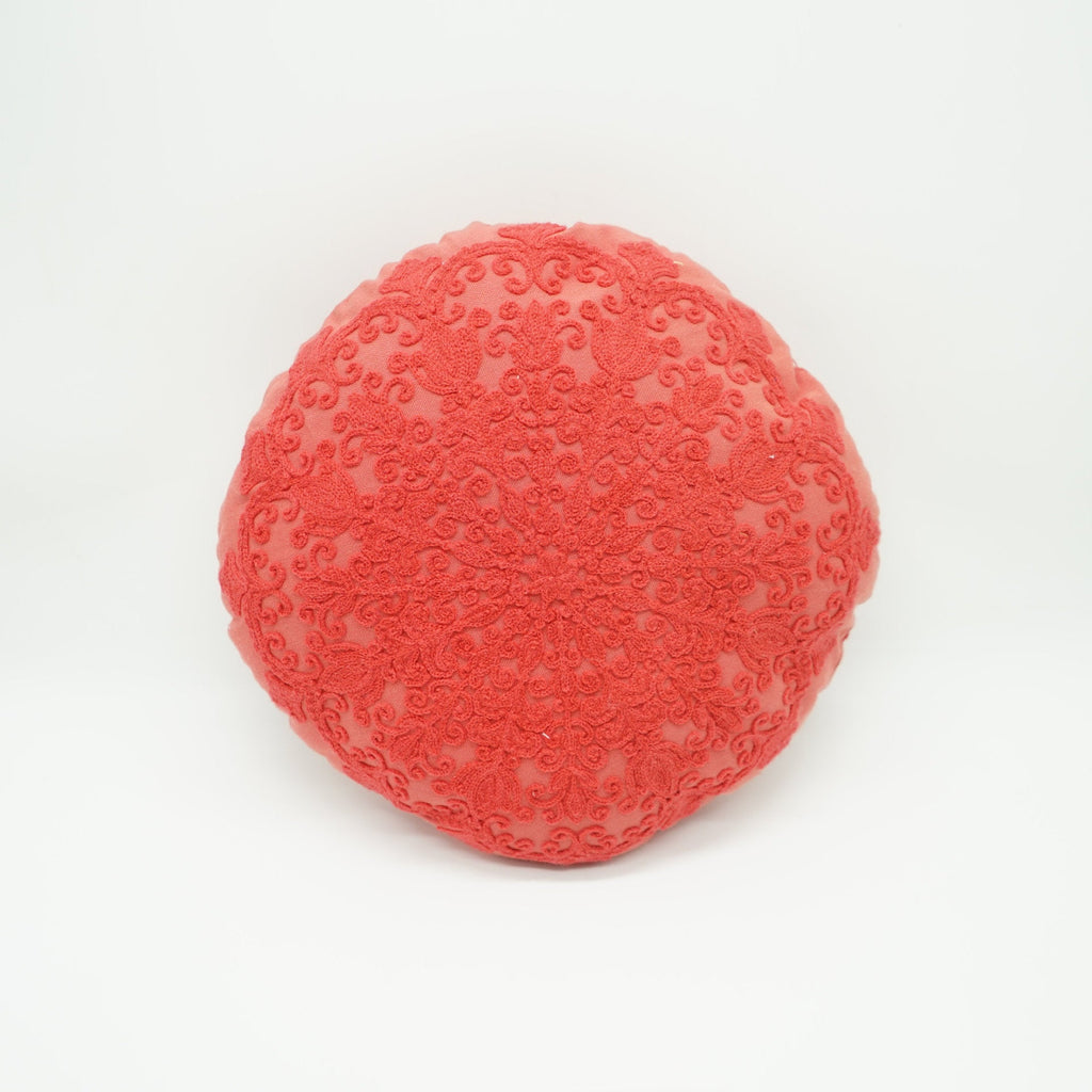 Embroidered Round Decorative Cushion