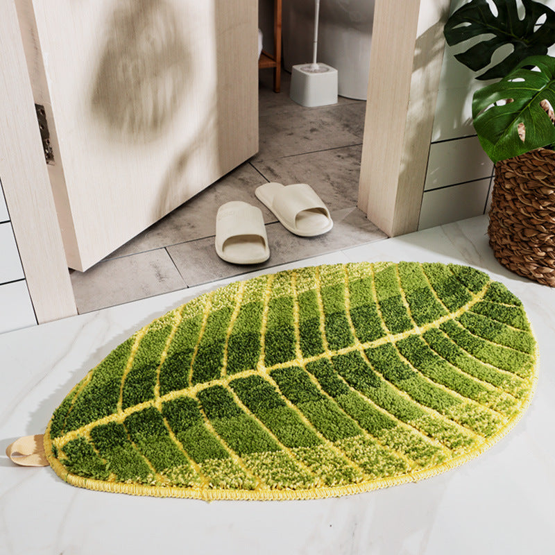 Leaf-Shaped Soft Bath Mat