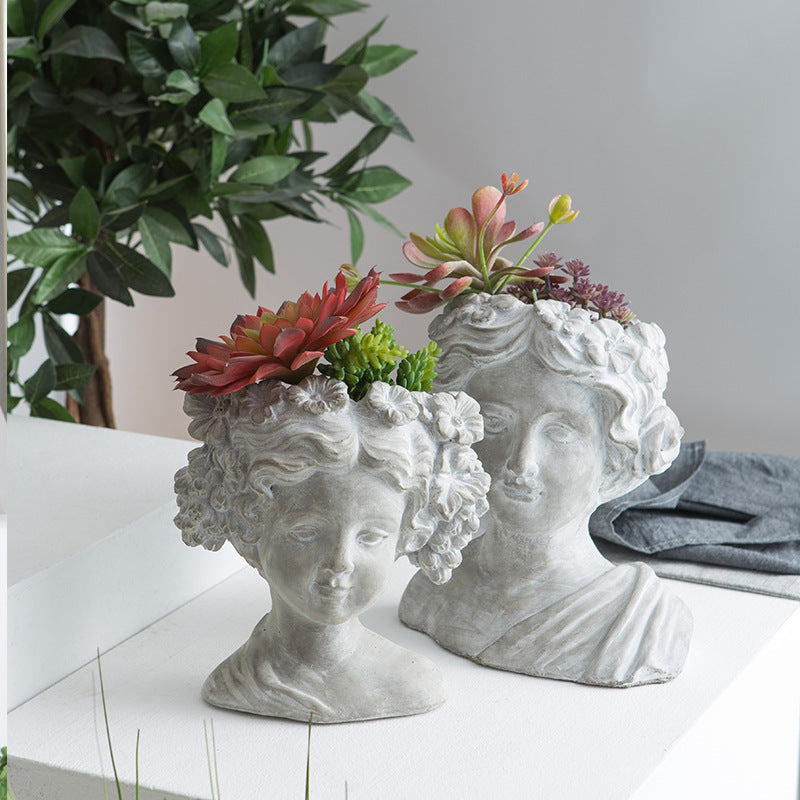 Kopfskulptur-Blumentopf